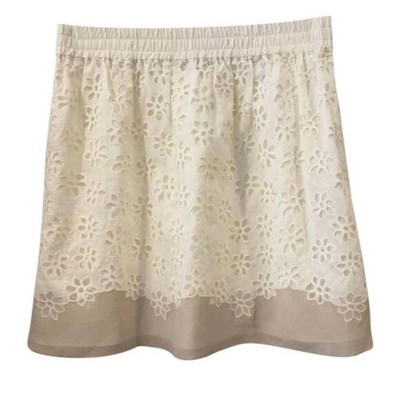 Club Monaco Lorie Skirt NWT New Antique White Eyelet size 6 - Picture 1 of 4